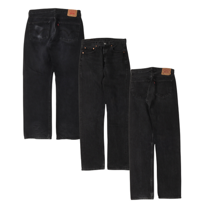 40x LEVI'S 501 BLACK DENIM JEANS