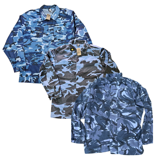 80x BLACK & BLUE CAMOUFLAGE SHIRTS