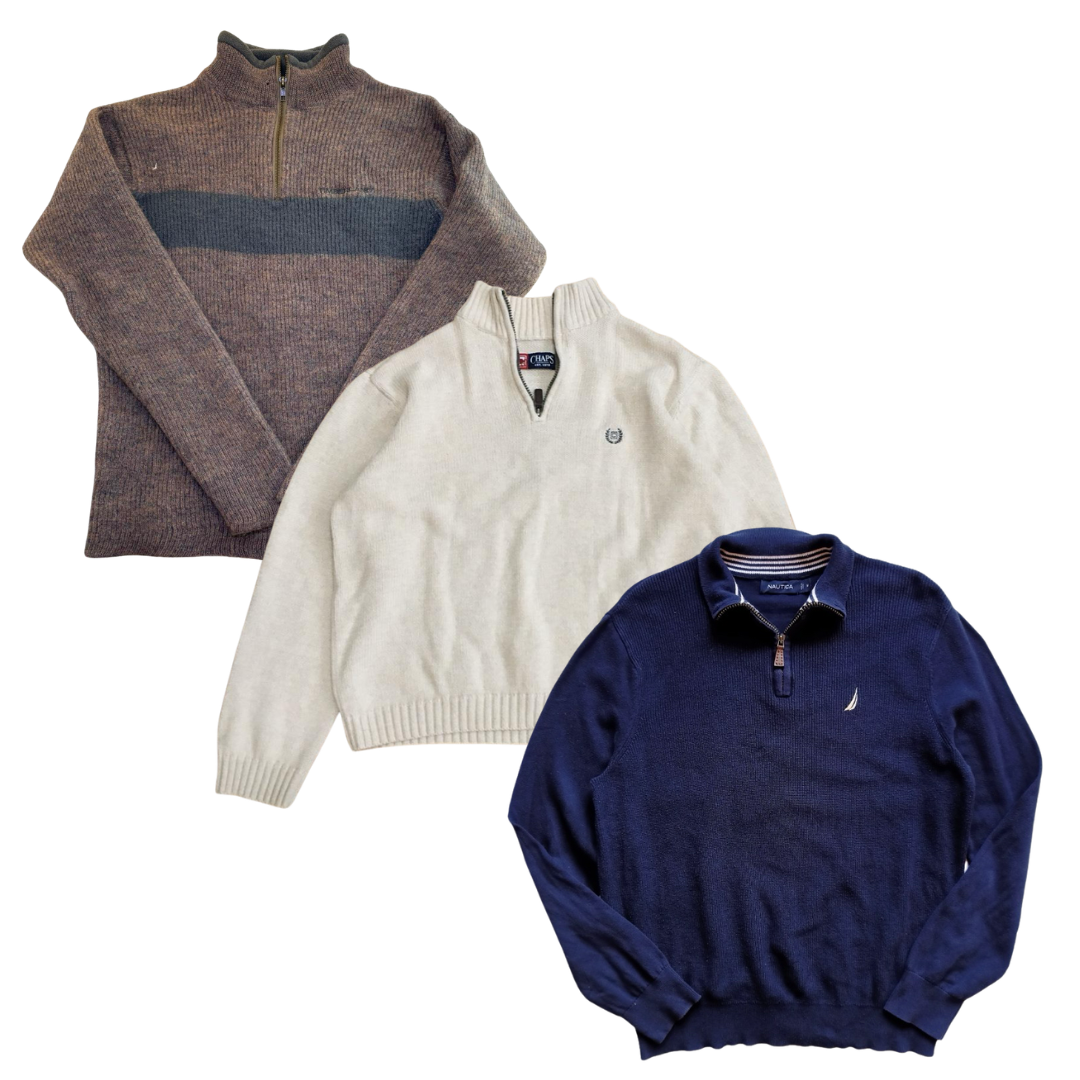 75x BRANDED HALF ZIPPER SWEATERS