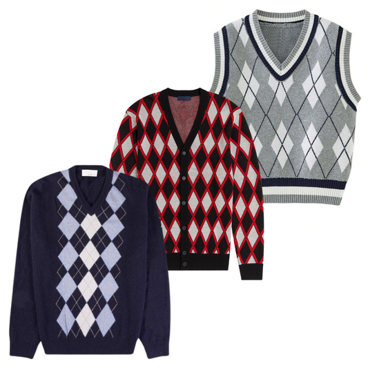 50x ARGYLE KNIT SWEATERS