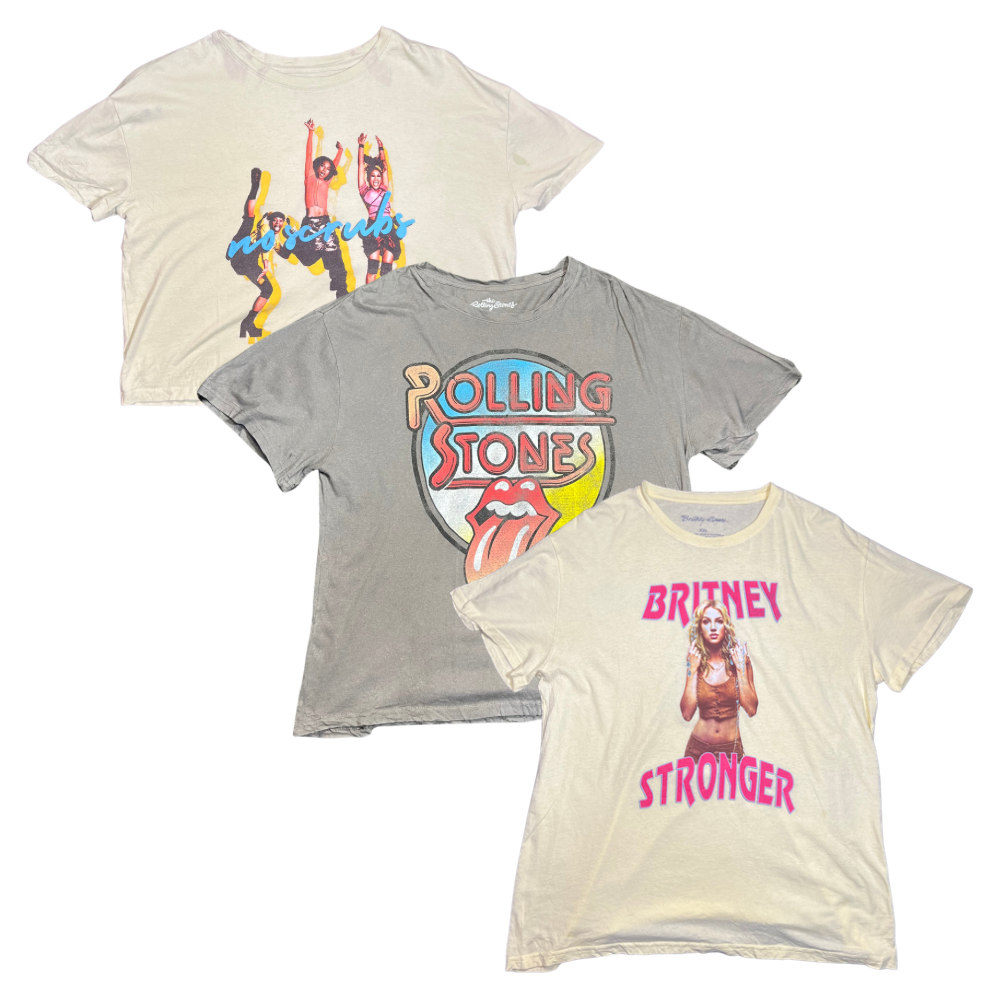 100x WOMEN'S BAND/MUSIC T-SHIRTS