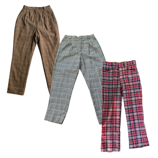 75x WOMEN'S WOOL CHECK TROUSERS