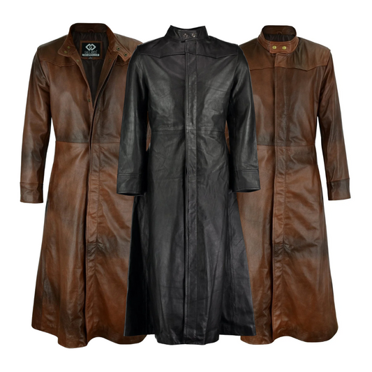 25x LEATHER LONG COATS