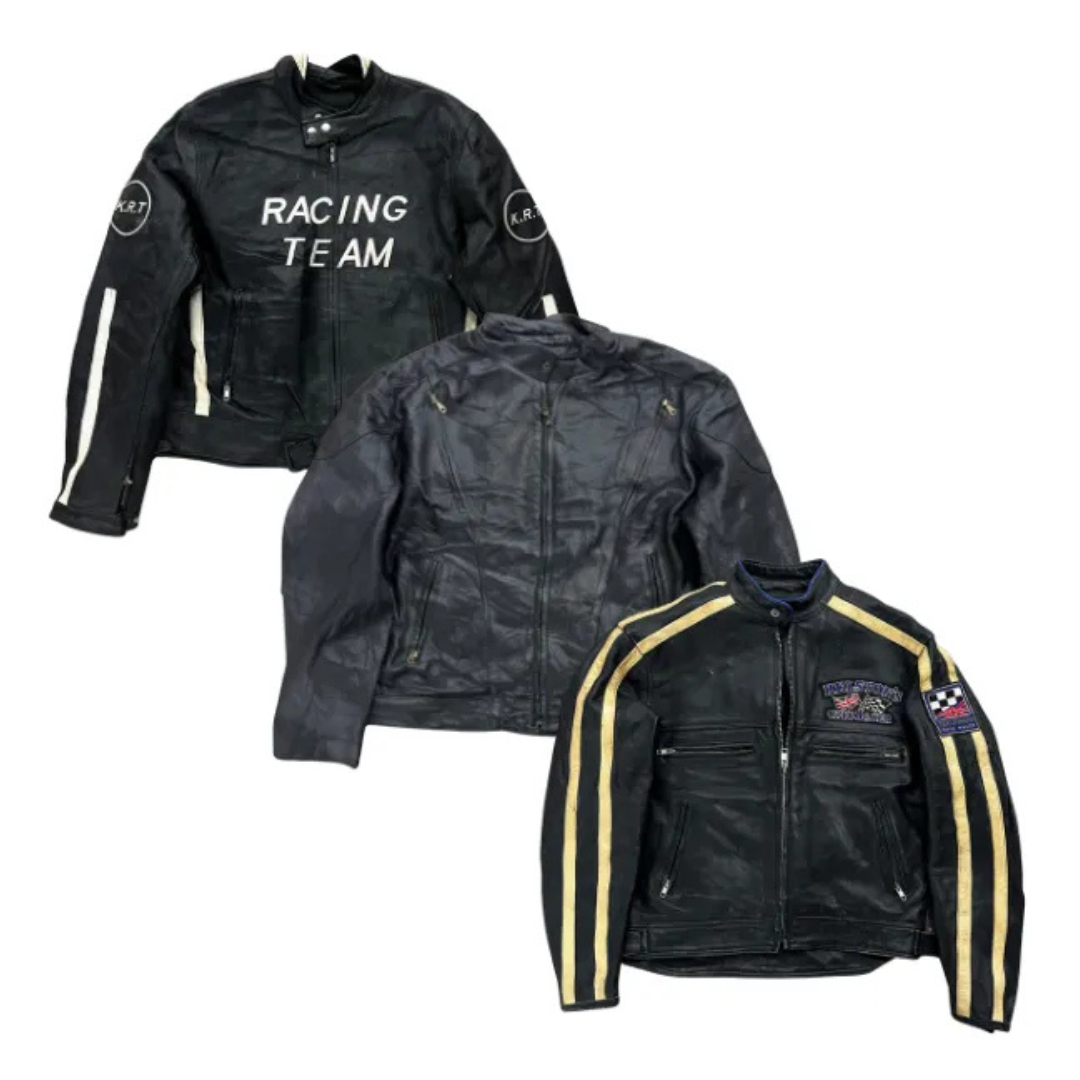 Genuine Leather Biker Racing Jackets | Vintage Wholesale Supply