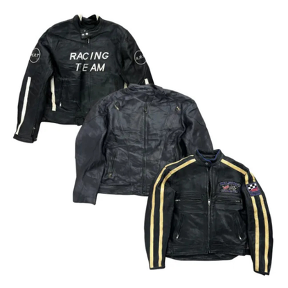 15x GENUINE LEATHER BIKER RACING JACKETS