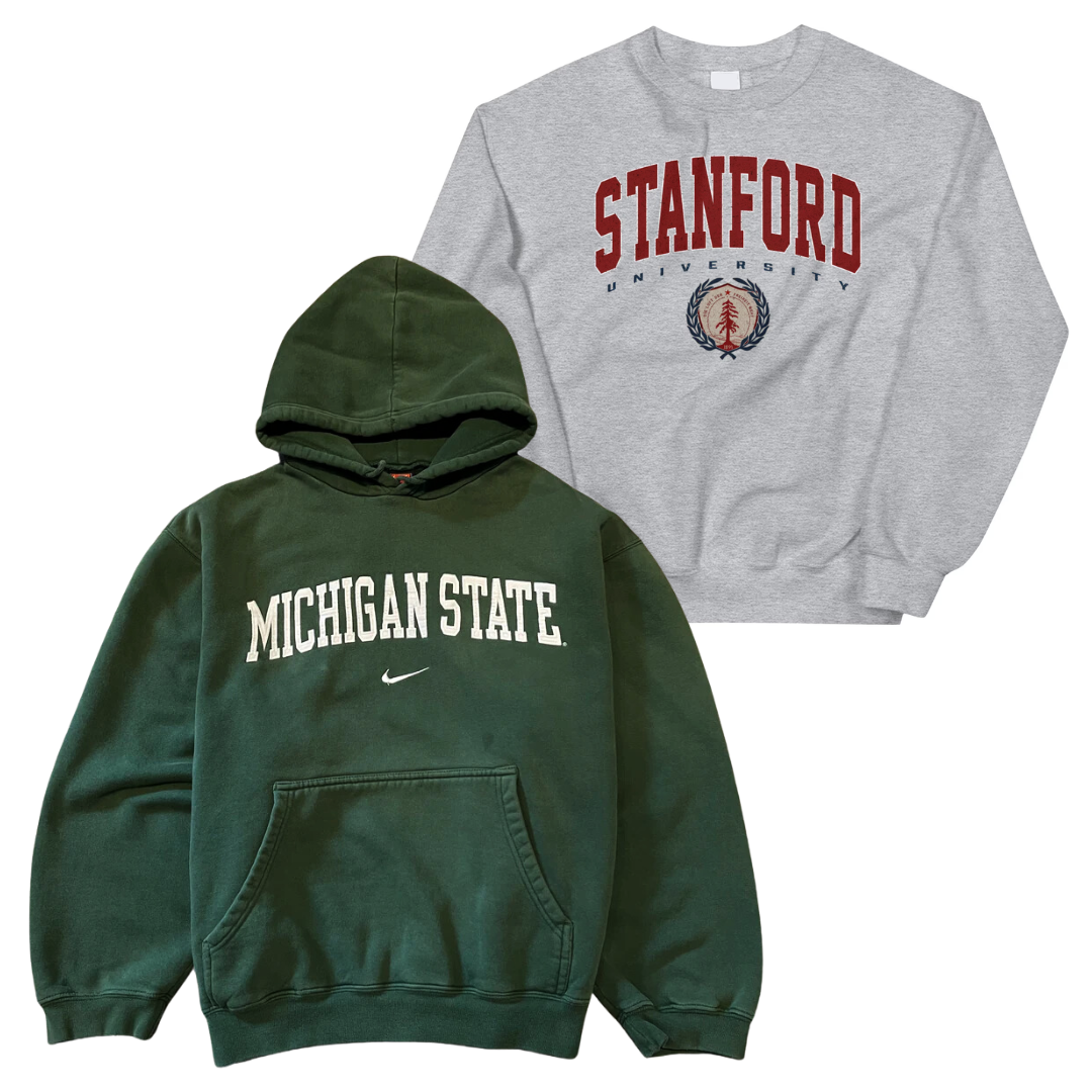USA College University Sweatshirts | Vintage Wholesale Supply