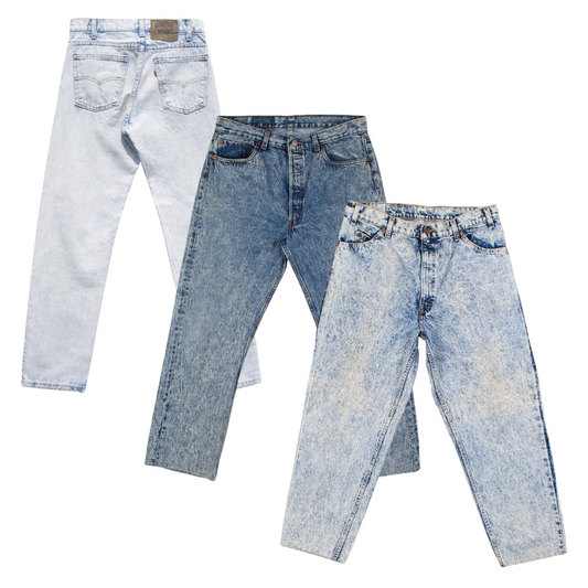 50x LEVI'S LEE WRANGLER ACID WASH JEANS