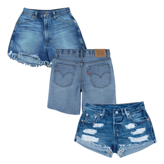 50x LEVI'S LEE WRANGLER DENIM SHORTS TIL KVINDER