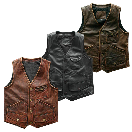 25x ECHTE LEATHER VESTS