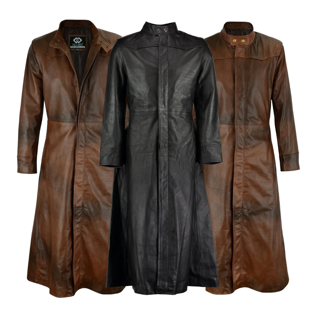 25x LEATHER LONG COATS