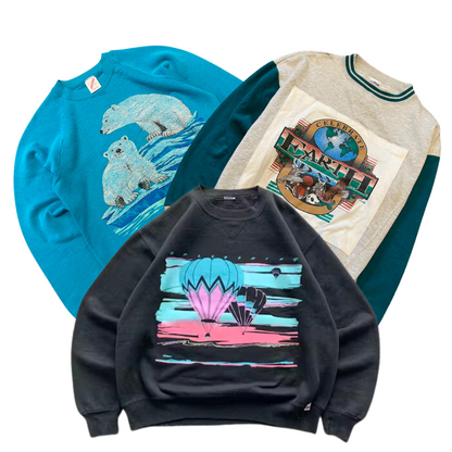 50x VINTAGE 80er 90er SWEATSHIRTS