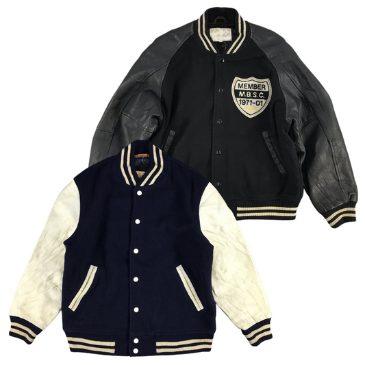 25x chaquetas de béisbol de cuero de lana