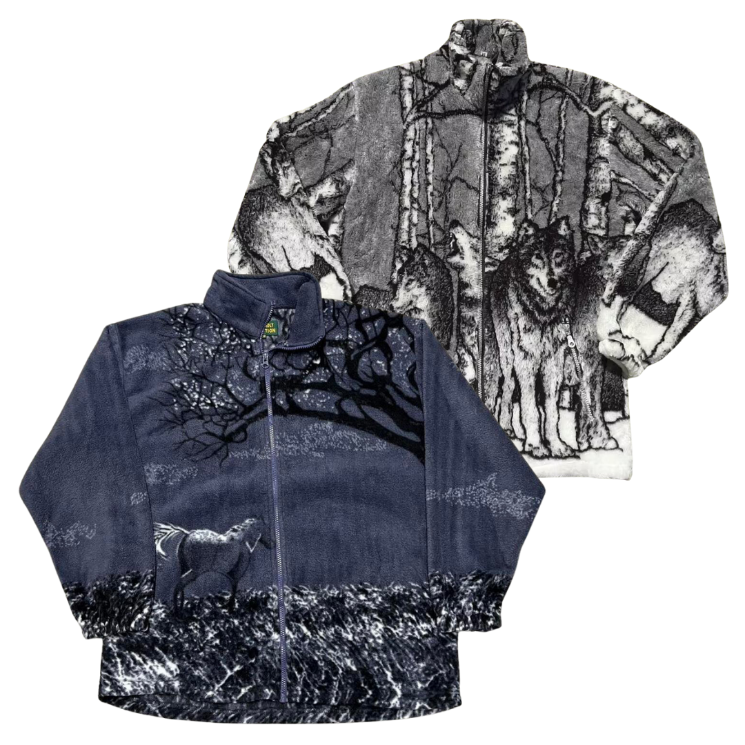 Ensemble Nuit Fille Carter's 2 Pièces Noir Imprimé Animal - Polaire Taille 4 NEUF