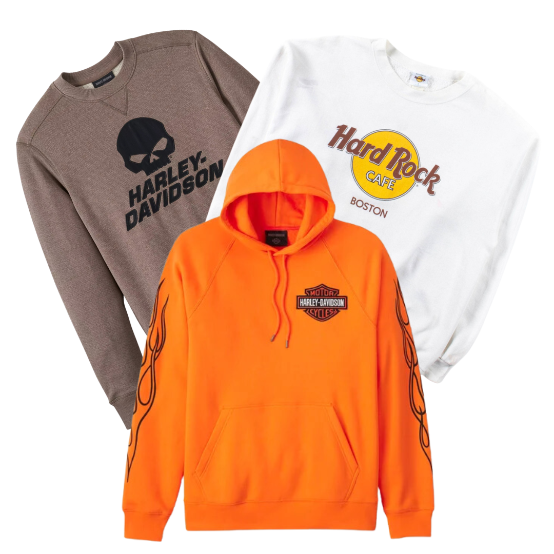 50x SWEATSHIRTS HARLEY DAVIDSON/HARD ROCK CAFE