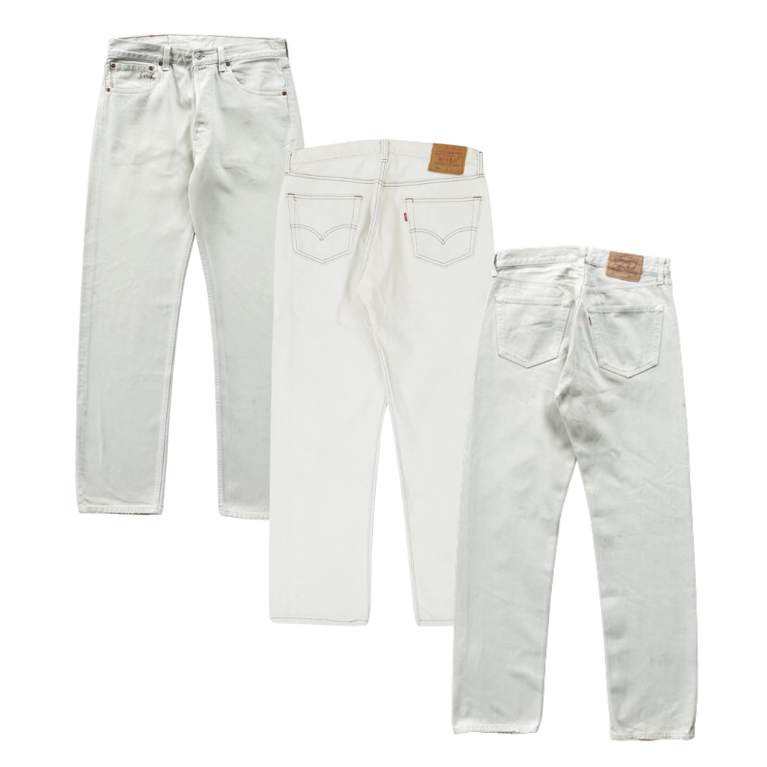 40x LEVI’S 501 WHITE DENIM JEANS