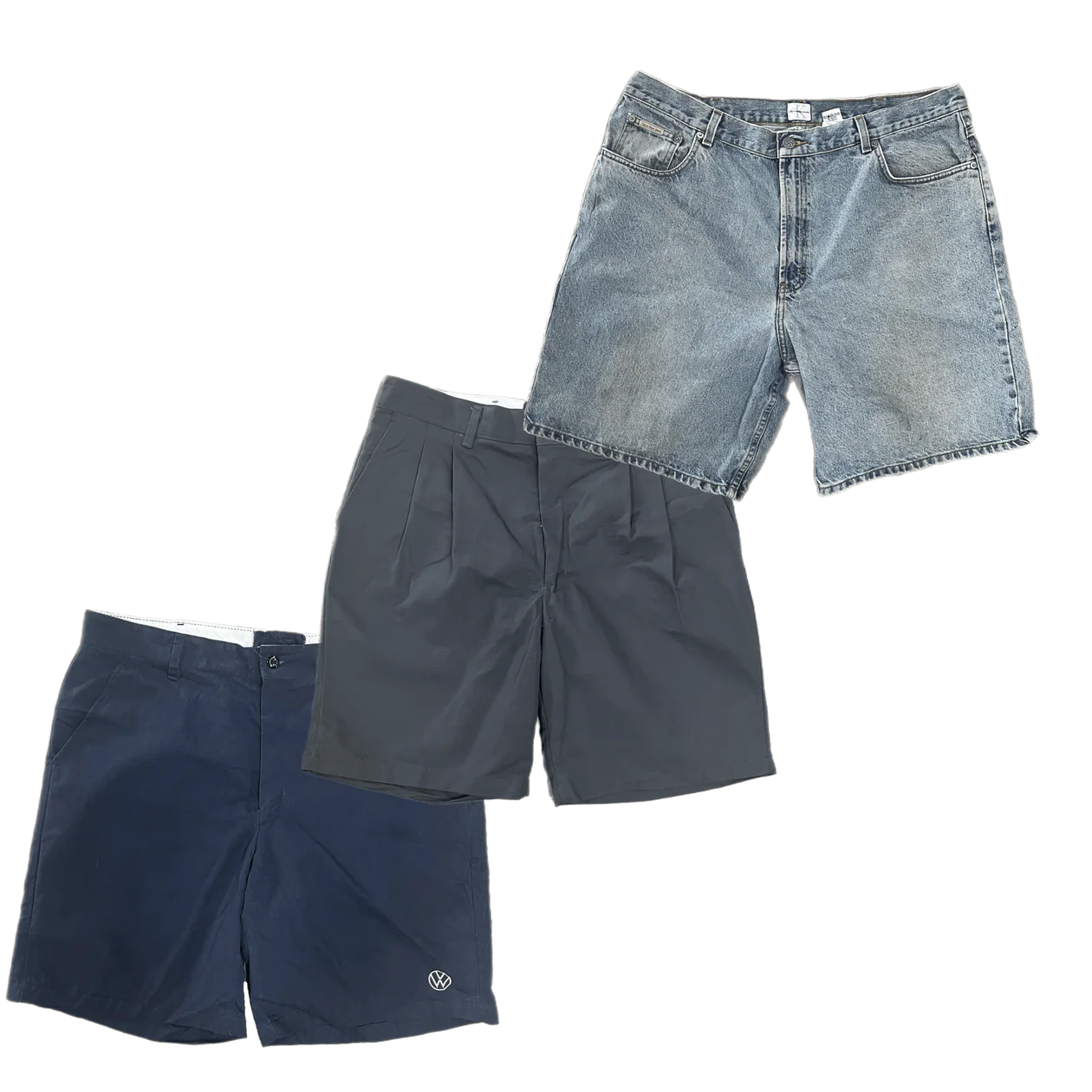 50x pantaloncini in cotone/denim, con marchio