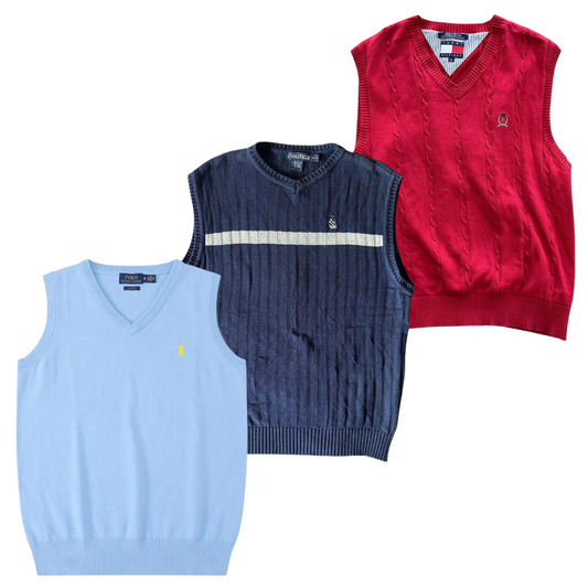 50x BRANDED KNITTED VESTS BRANDED